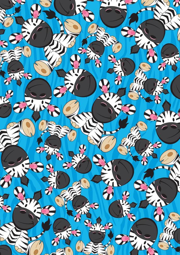 Cute Cartoon Adorable Zebra Pattern vector