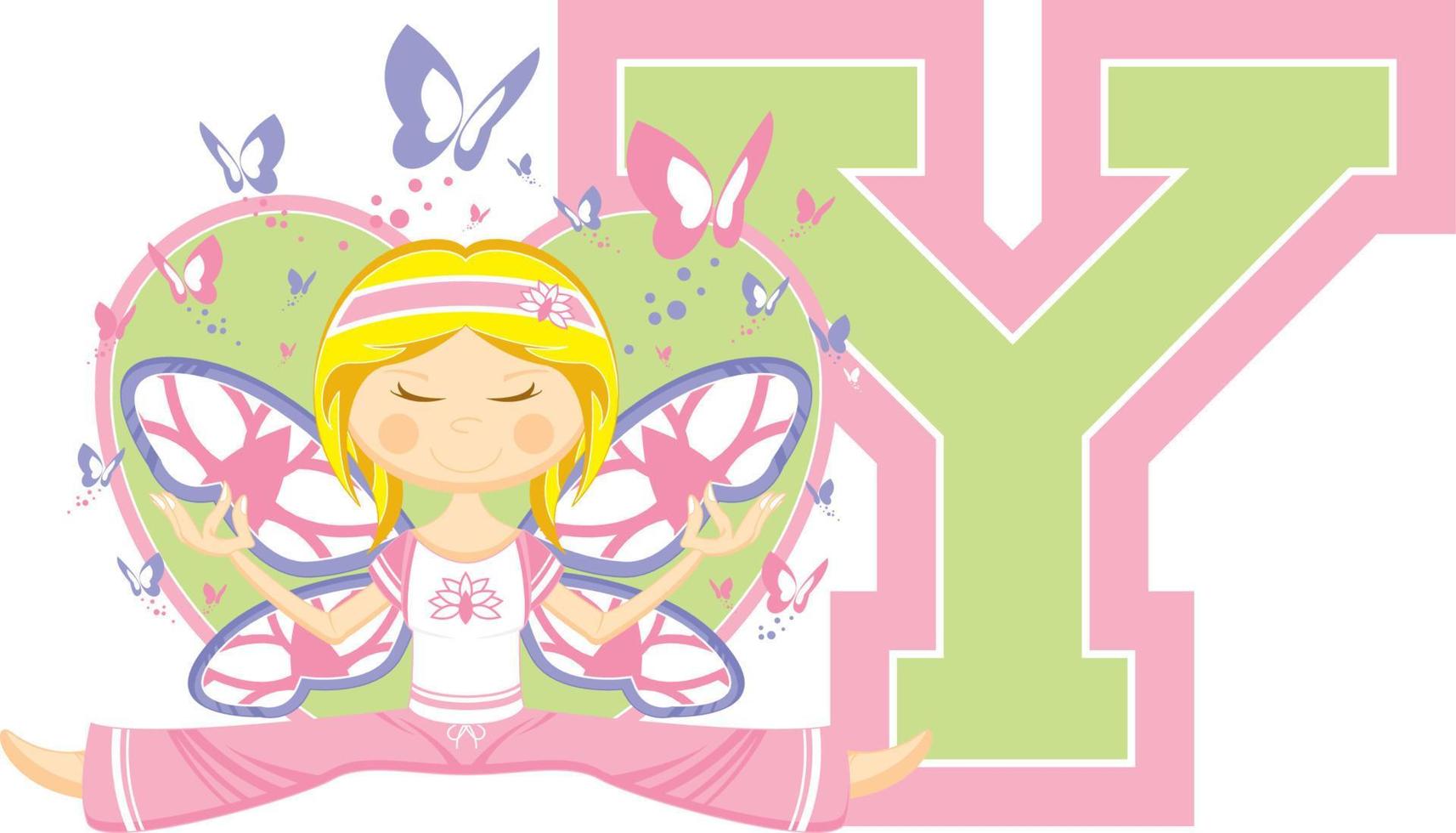 Y is for Yoga Alphabet Learning Illustration vector