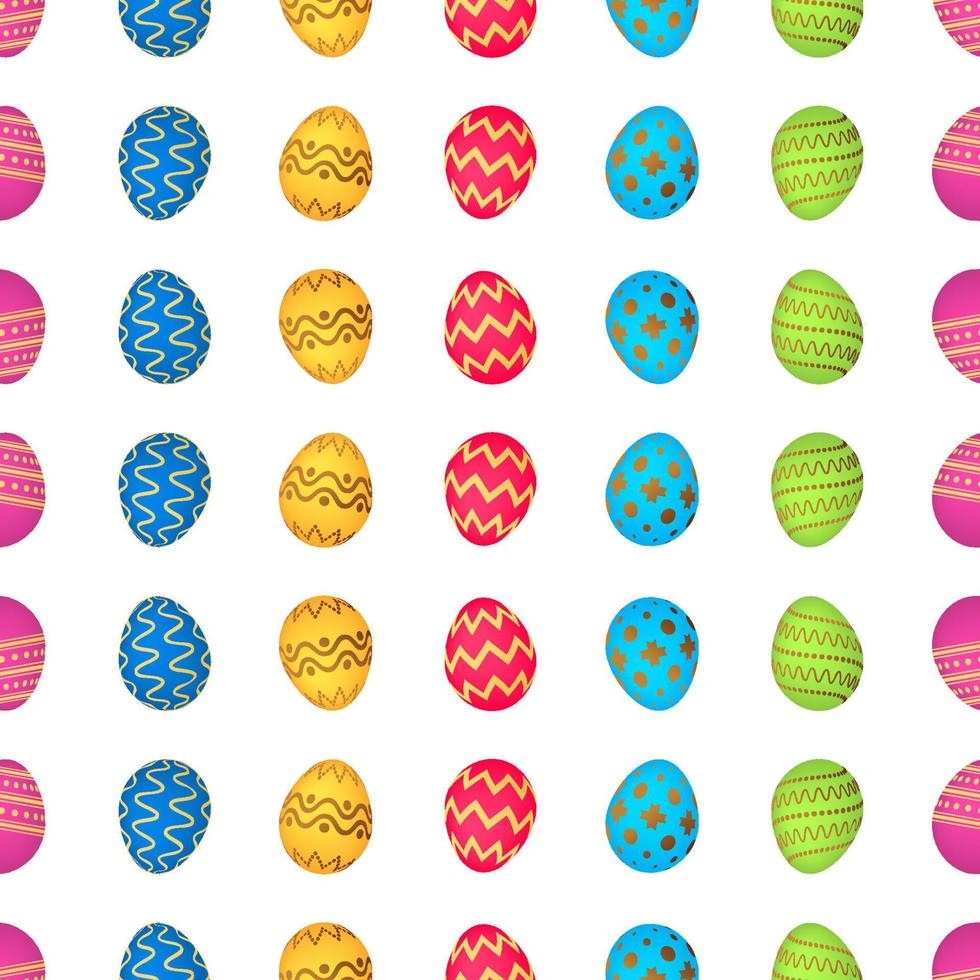 Seamless pattern with colorful Easter eggs. Vector illustration