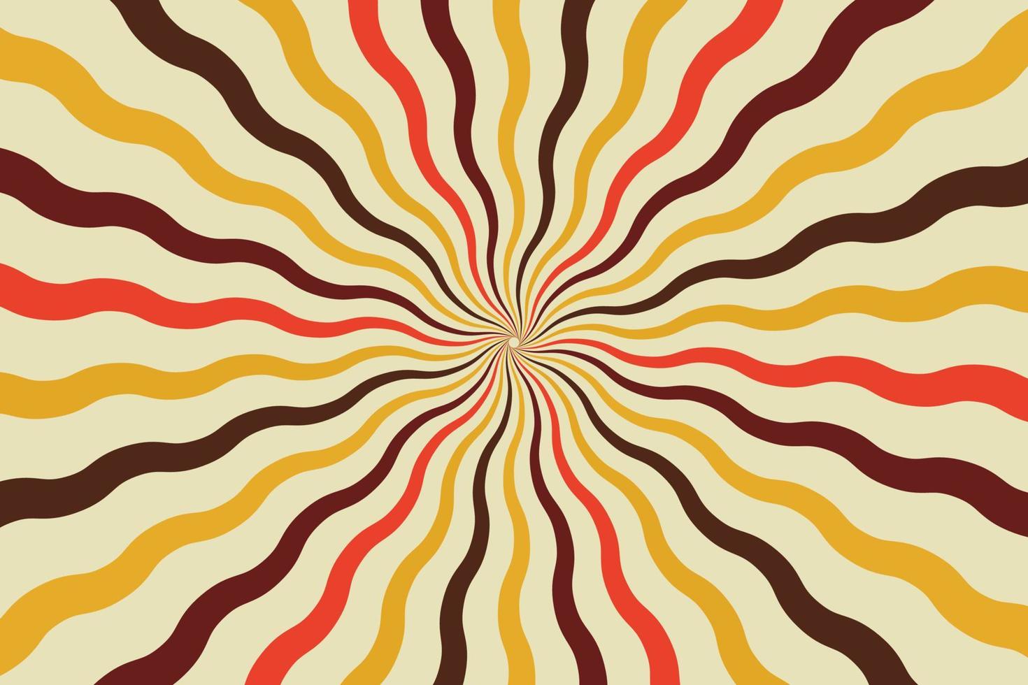 Abstract sunburst pattern psychedelic vintage background design vector