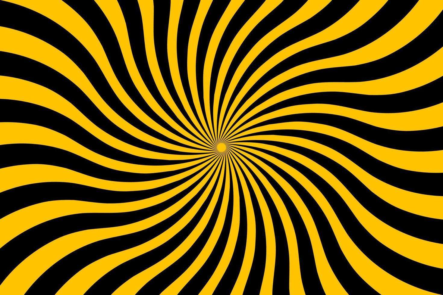 Abstract sunburst pattern psychedelic background black and yellow background design vector