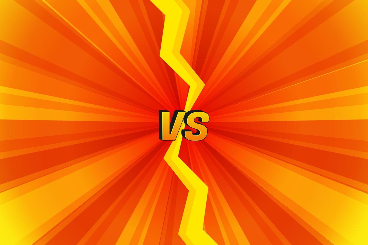 Orange cartoon comics versus fight background illustration vector banner template