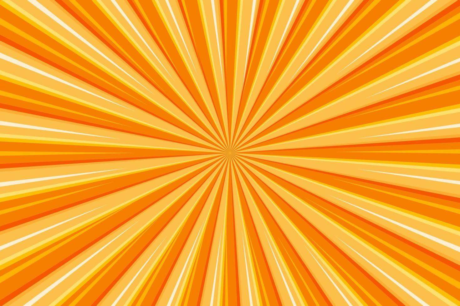 Pop art yellow rays sunburst pattern background vector illustration with halftone