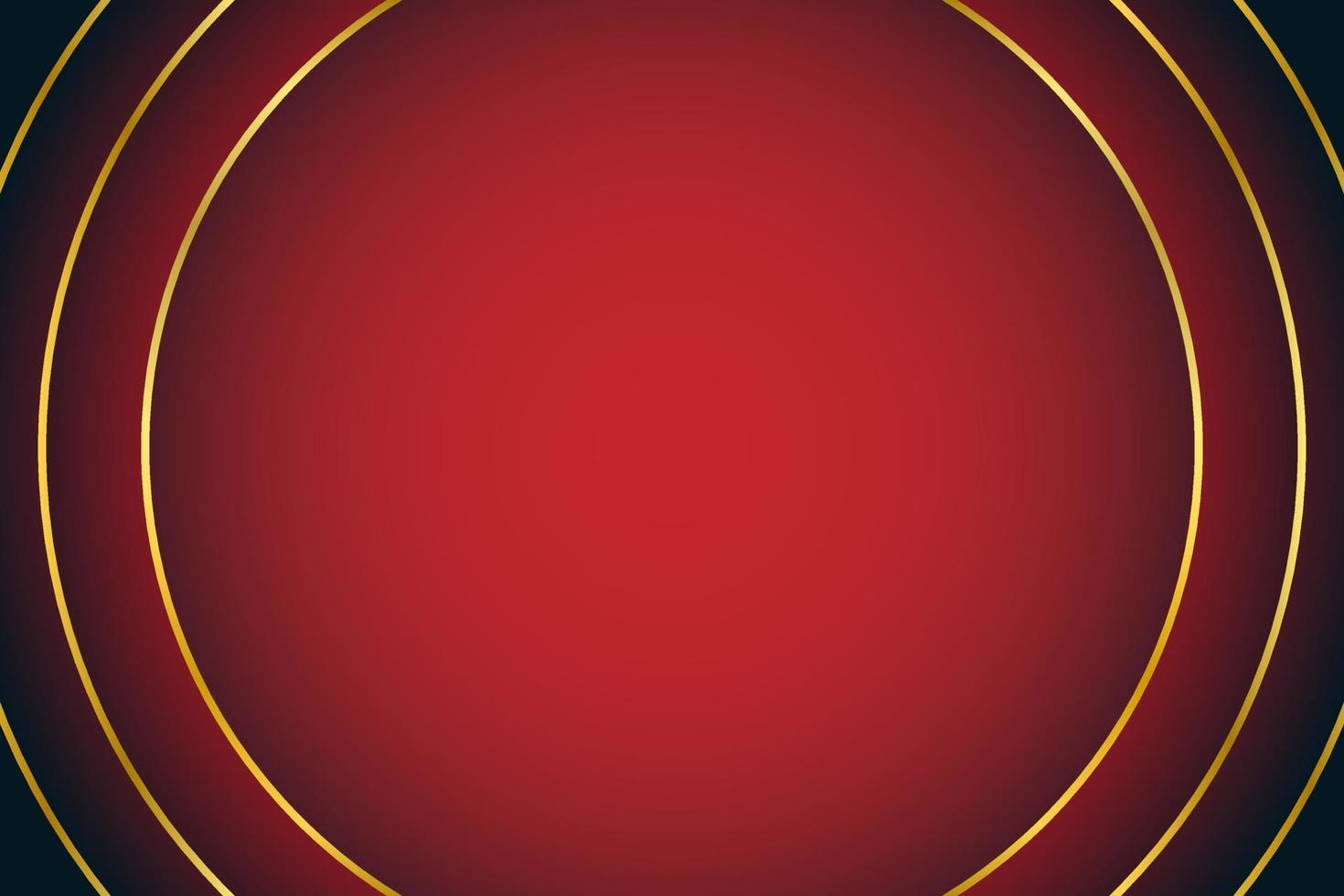 Blank red and golden abstract background with circle red frame, vector illustration