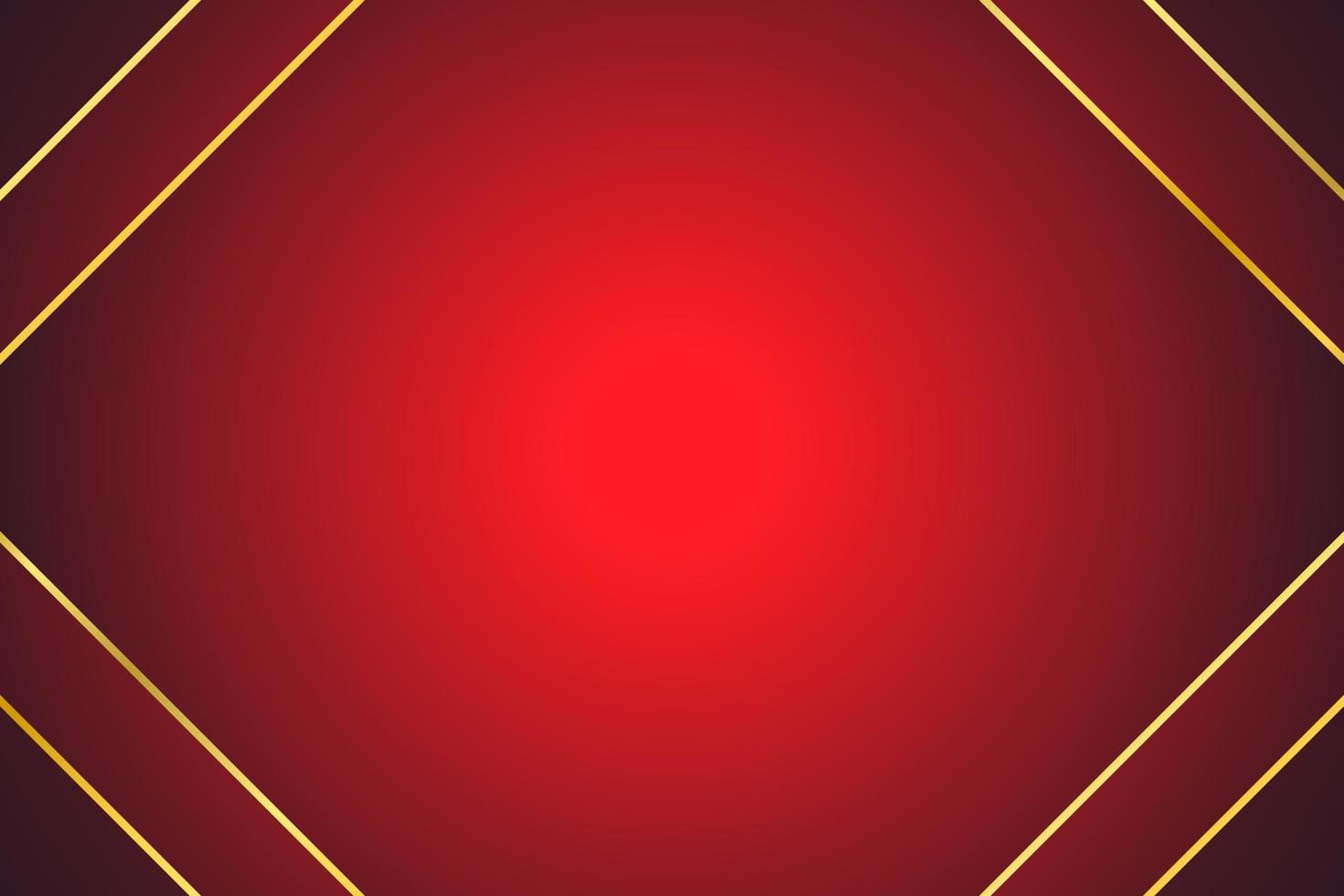 Blank light red abstract background with golden ribbon, vector illustration