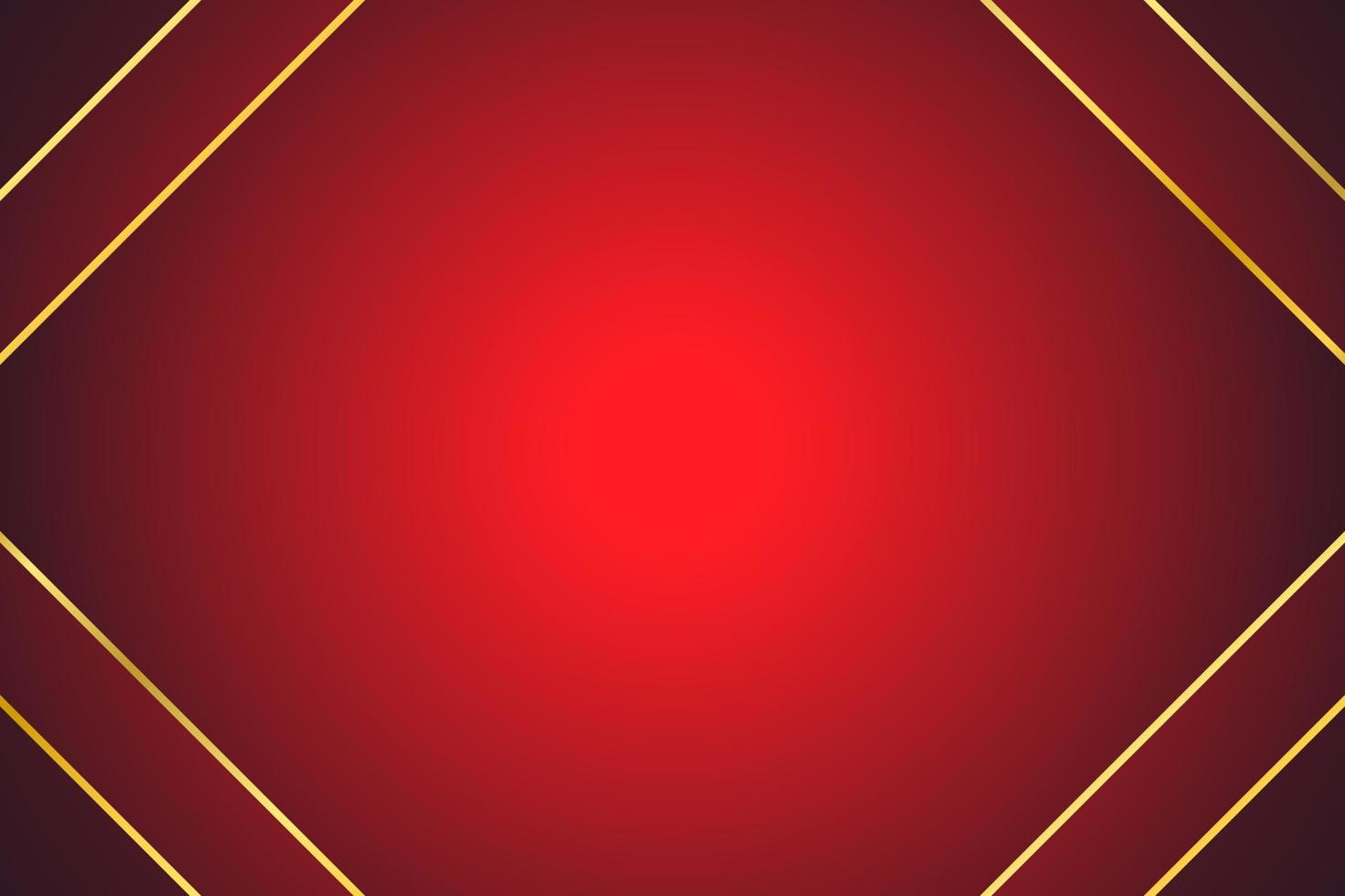 Blank light red abstract background with golden ribbon, vector illustration