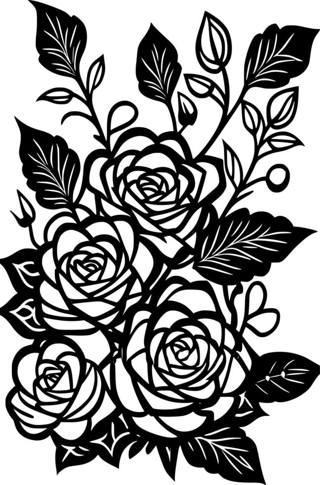 black and white of flower pattern background vector