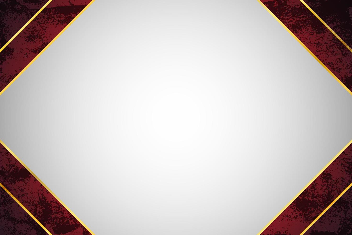 Blank red and gold abstract background with white space, vector illustration