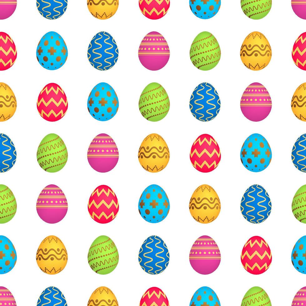 Seamless pattern with colorful Easter eggs. Vector illustration