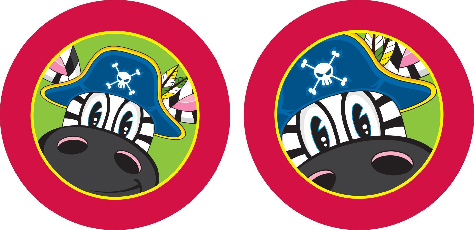 Cartoon Swashbuckling Pirate Captain Zebra Illustration vector