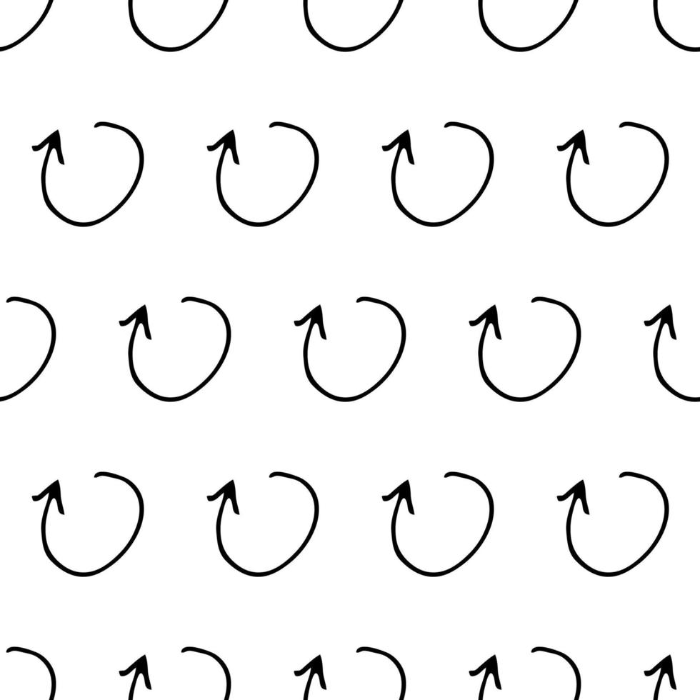 Seamless pattern with black pencil brushstrokes in abstract shapes on white background. Vector illustration