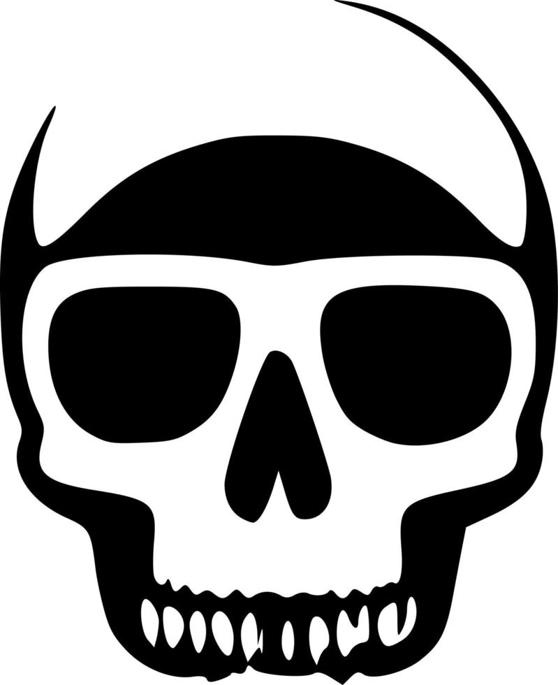 black skull cartoon vector