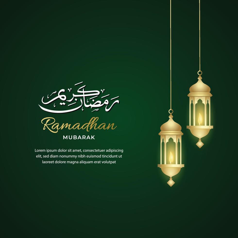 ramadán kareem. diseño de fondo islámico con caligrafía árabe y adornos vector