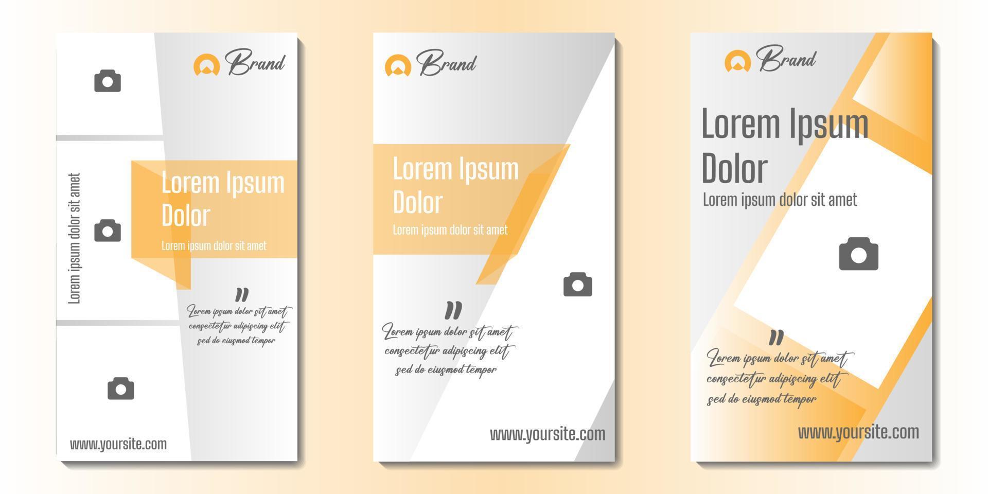 Social Media Story Templates and Copy Space Vector Illustration. Blank photo website Advertising Background