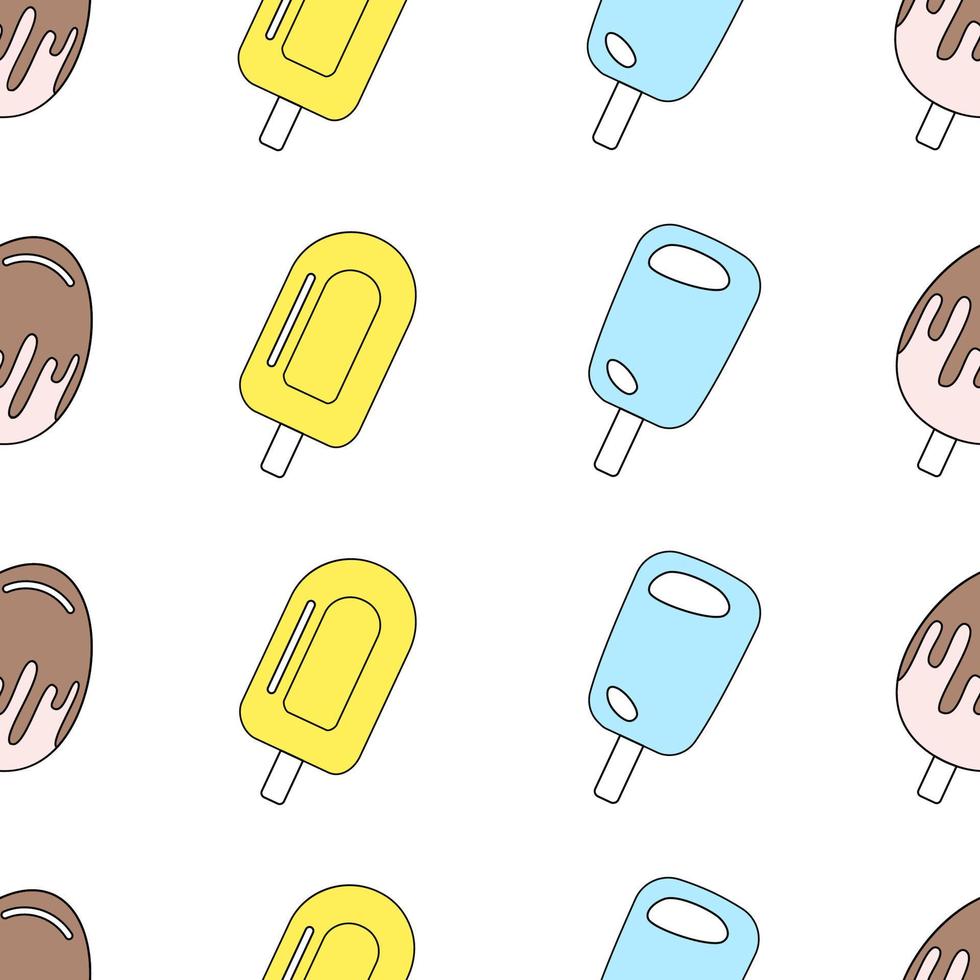 Seamless pattern with ice cream. Vector illustration.