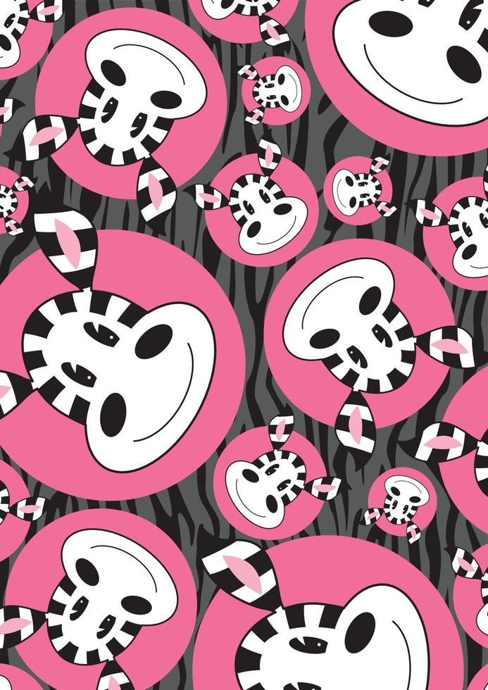 Cute Cartoon Adorable Zebra Pattern vector