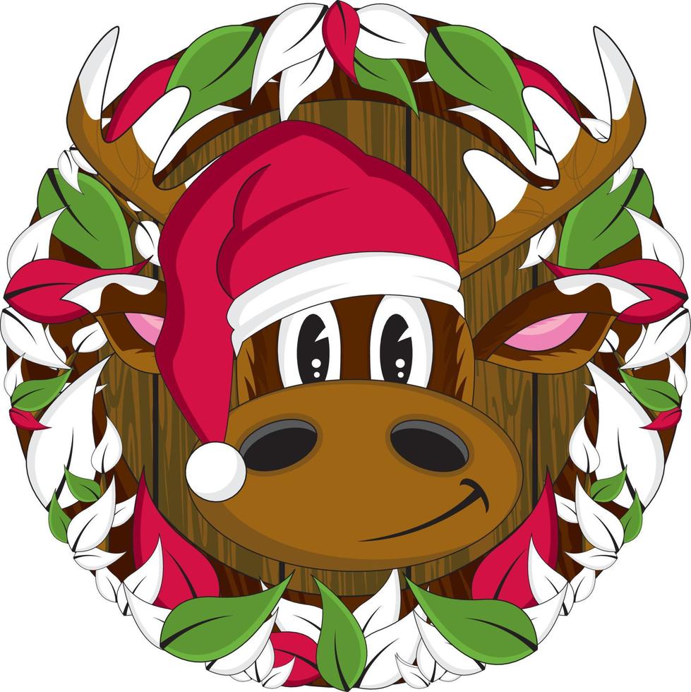 Cartoon Santa Claus Christmas Reindeer Illustration vector