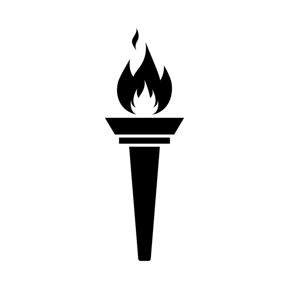 Fire torch icon vector illustration in clipart concept