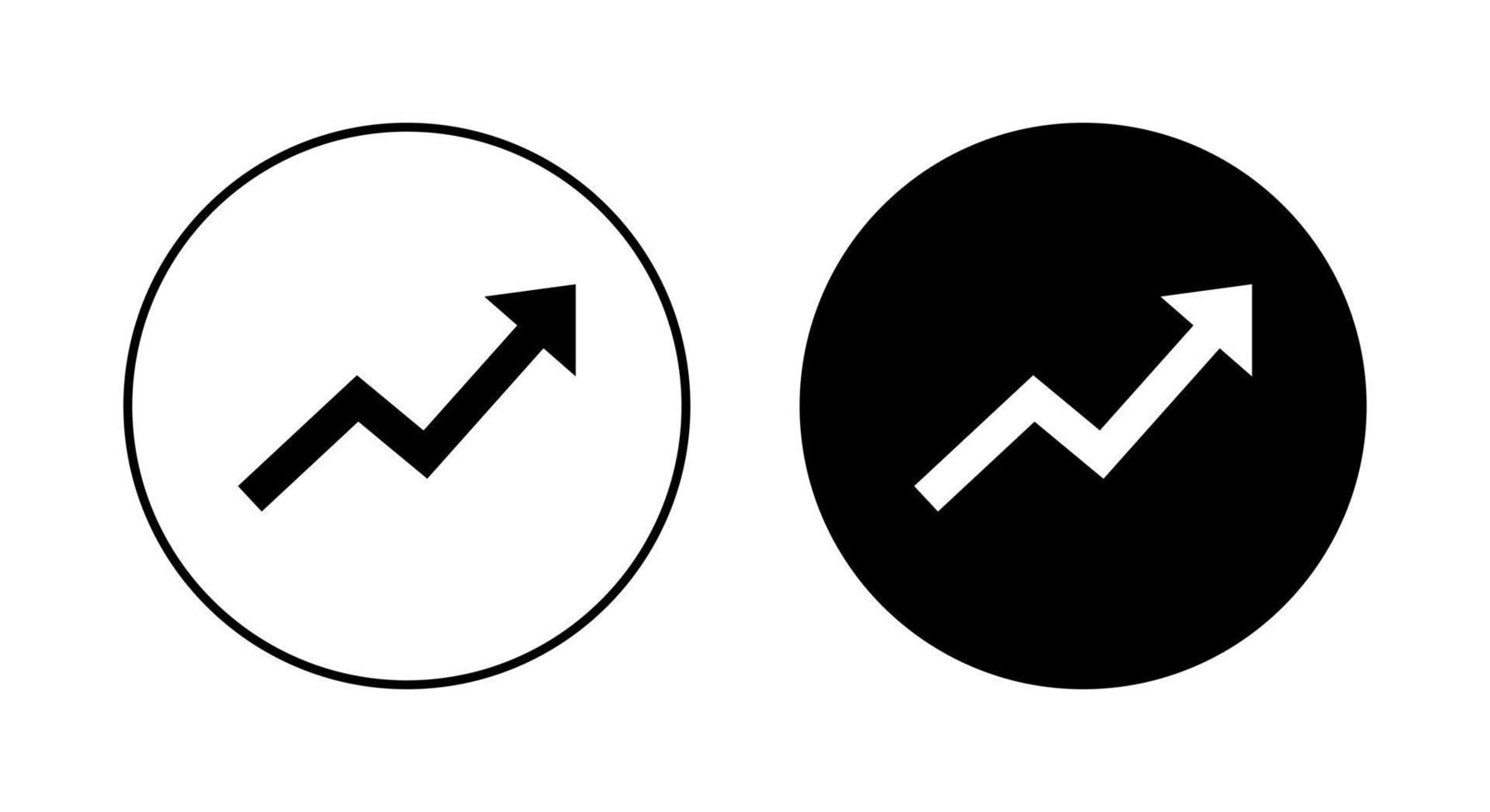 crecer arriba flecha icono vector aislado en circulo antecedentes