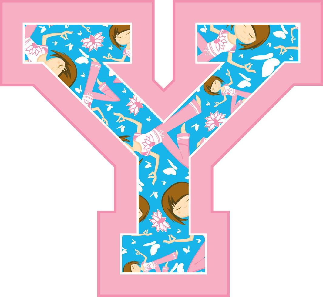Y is for Yoga Alphabet Learning Illustration vector
