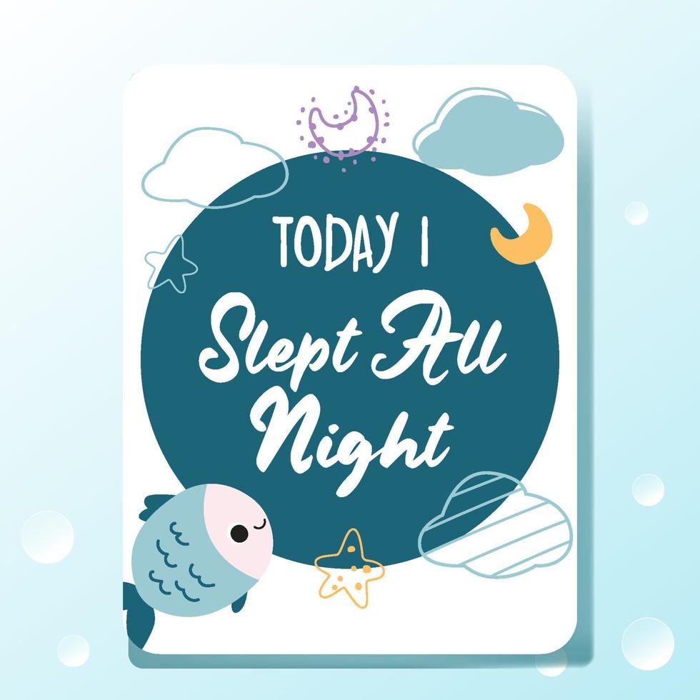 baby milestone cards set with ocean themed vector