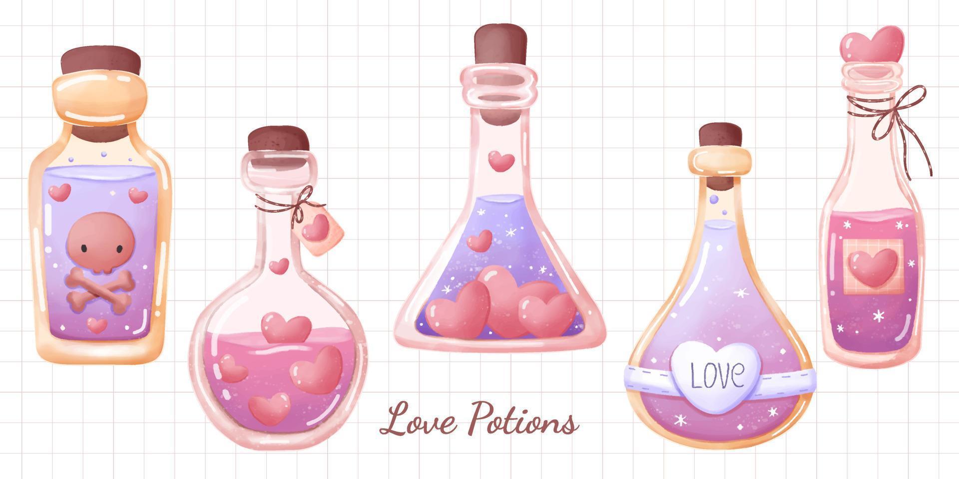 Cute Love Potions Collection Pt 02 vector