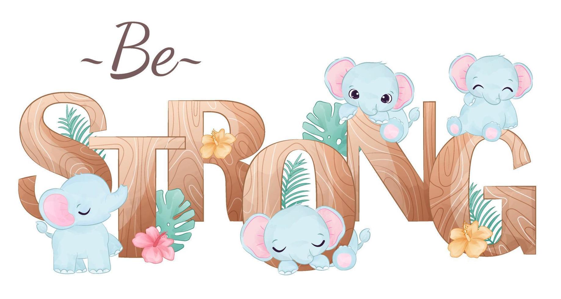 Cute wild animals illustration with alphabets vector