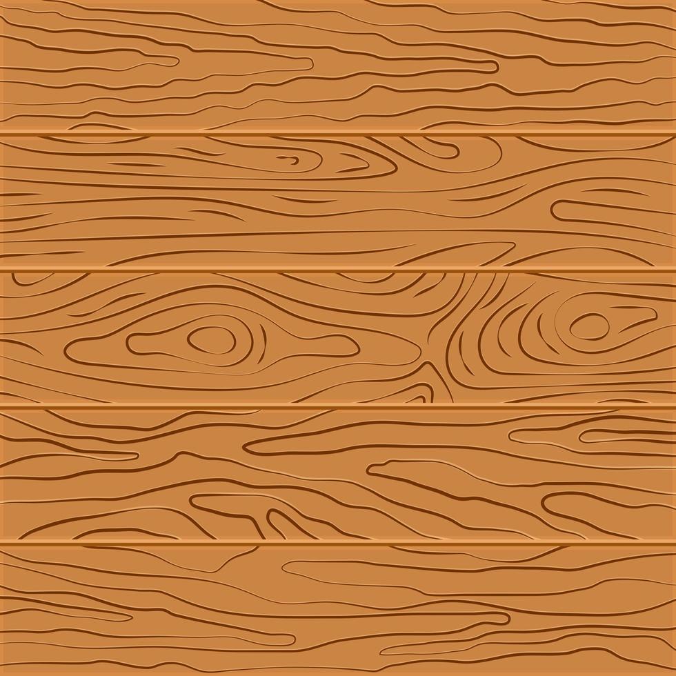 Wood texture background. Five wooden boards in flat design. Vector illustration
