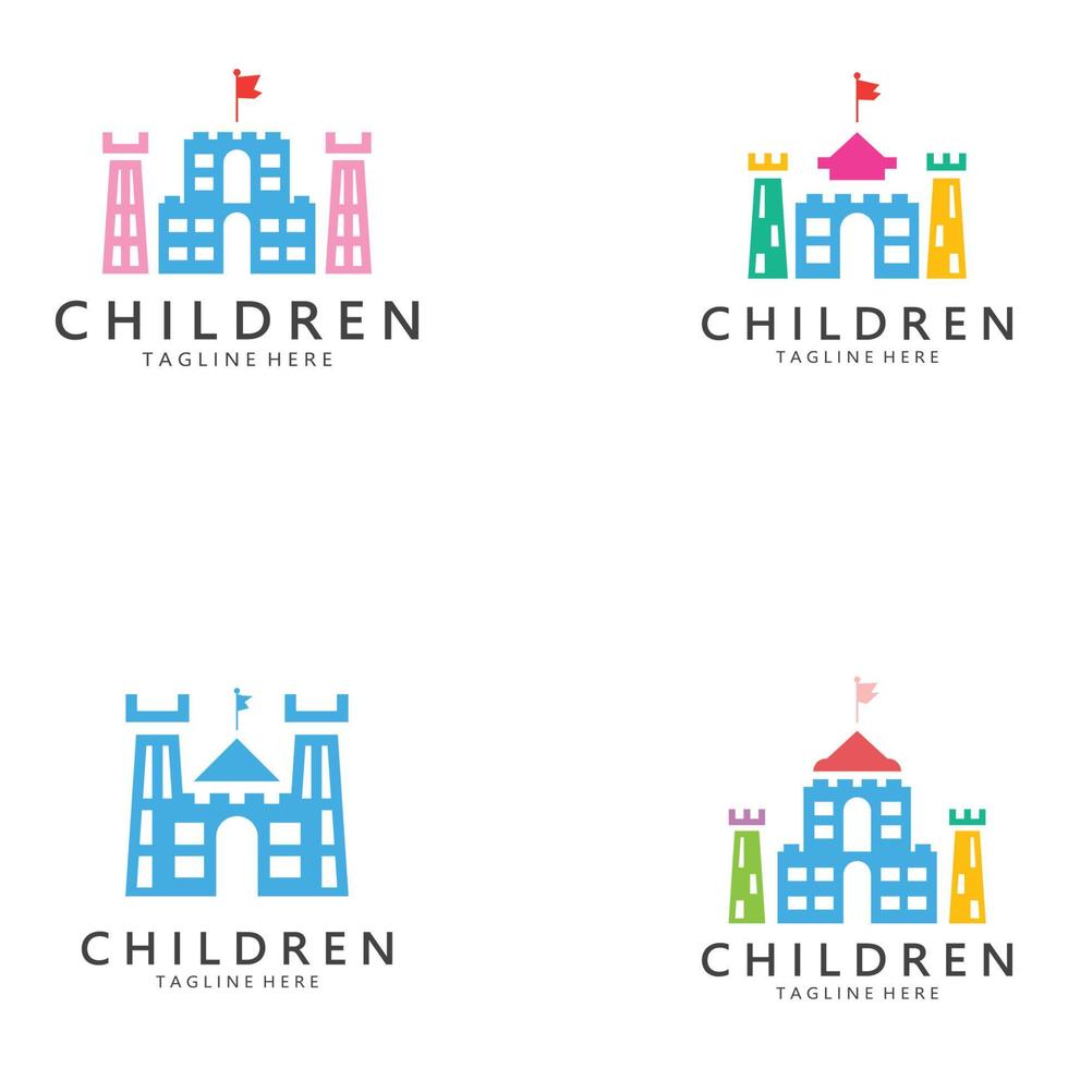 diseño de logotipo de jardín de infantes ilustración de icono de plantilla vectorial simple, para educación, grupo de juegos, hogar de aprendizaje infantil, escuela infantil con un concepto moderno vector
