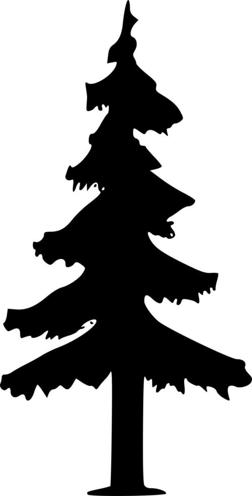 negro árbol icono vector