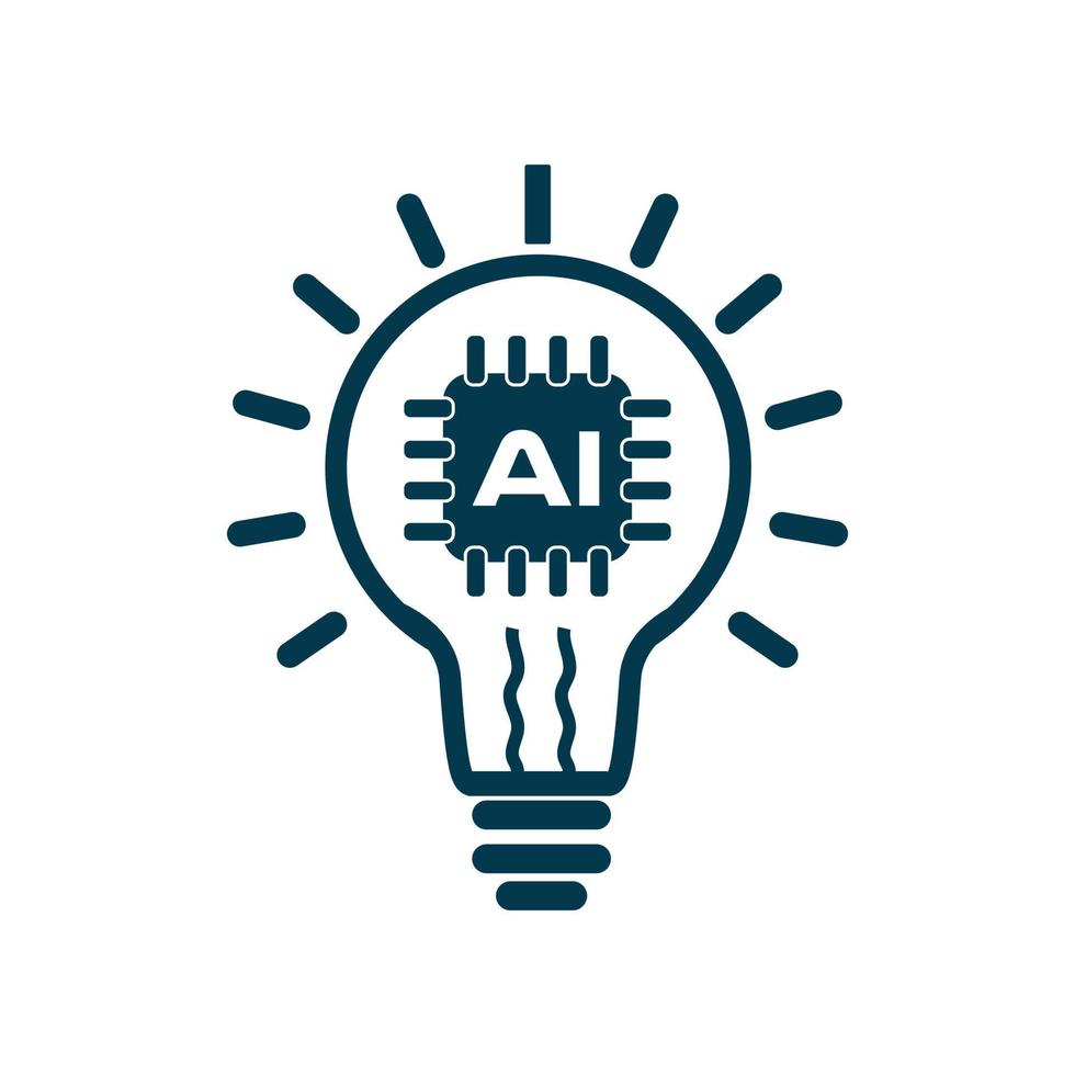 AI idea process in technology artificial intelligent symbol for UI of wep, app, vector illustration