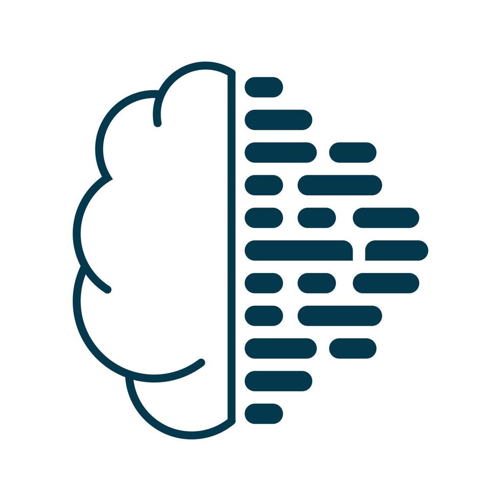 A cloud of AI brain in processing technology system for UI of wep, app, vector illustration