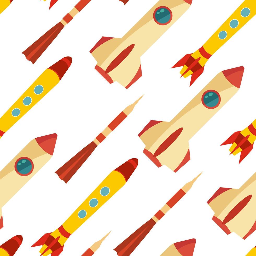 Seamless pattern with space rocket. Vector illustration.