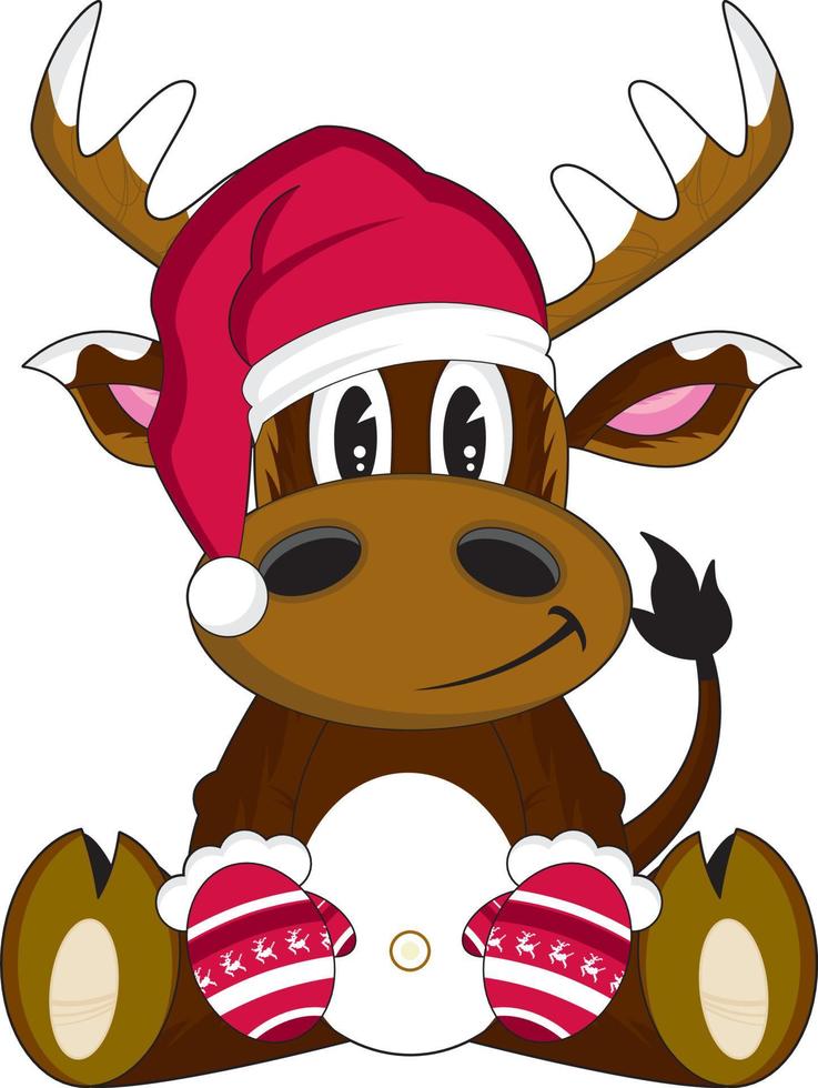 Cartoon Santa Claus Christmas Reindeer Illustration vector