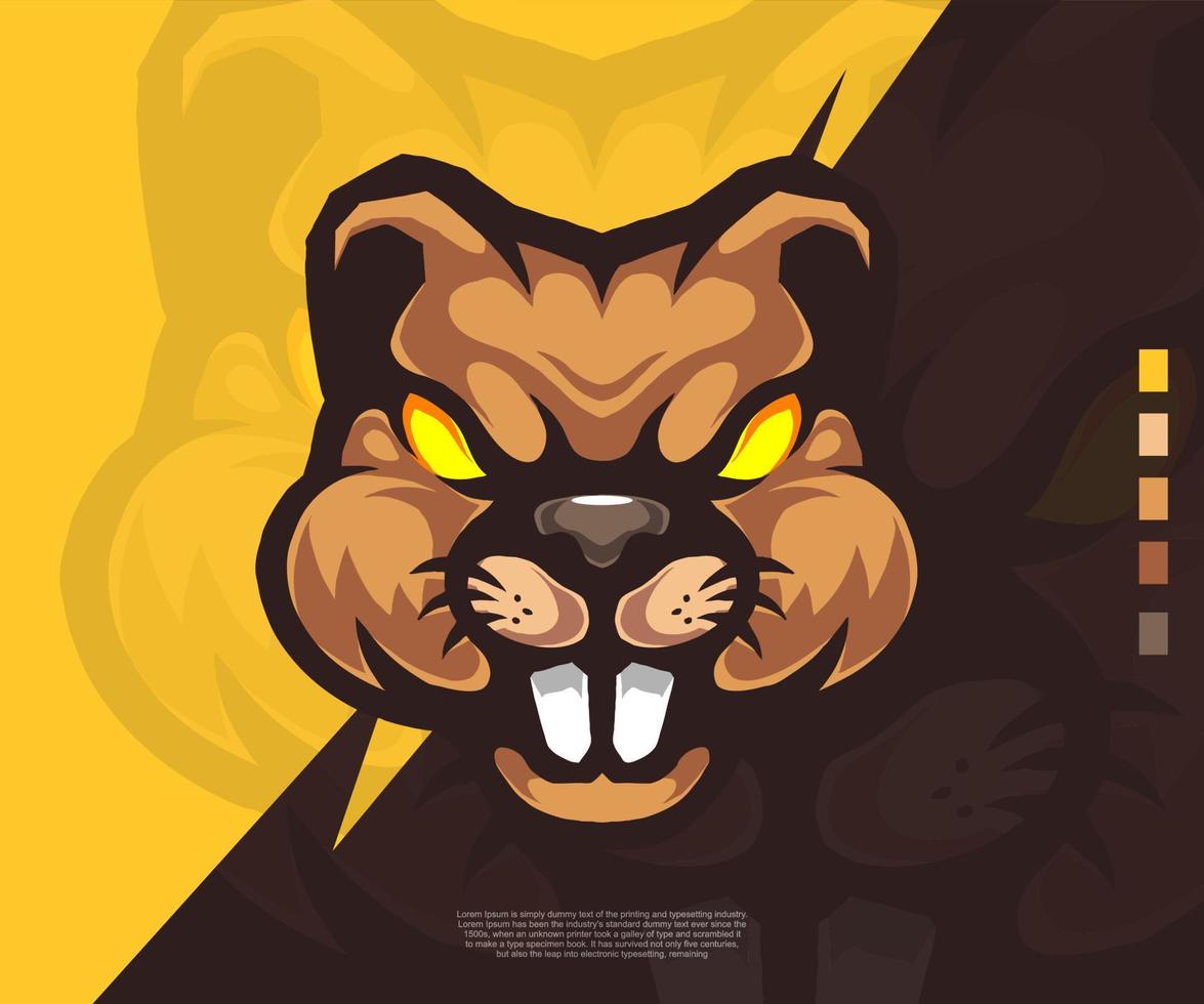 beaver modern logo illustration. suitable for esport logos, tattoos, stickers and others. vector