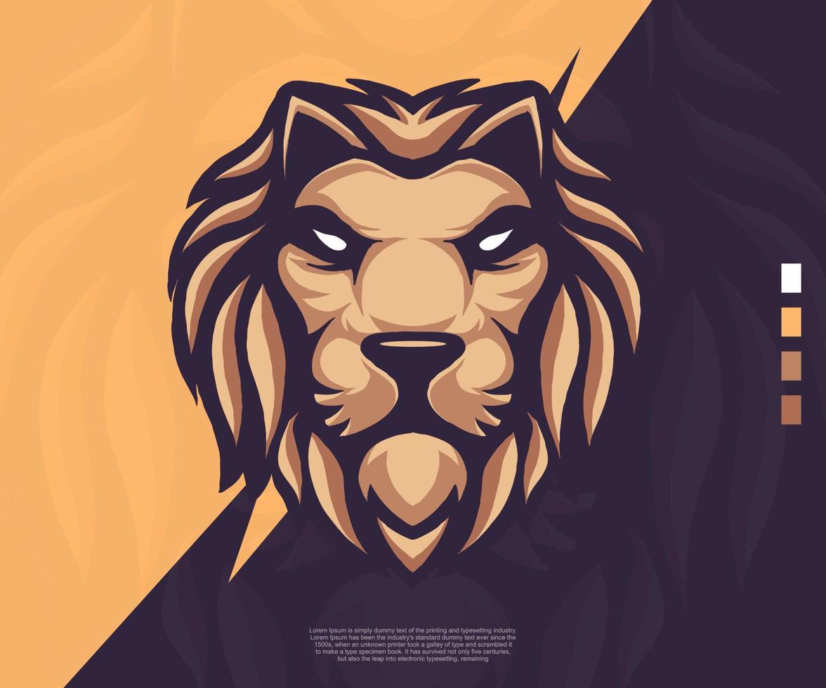 lion modern logo illustration. suitable for esport logos, tattoos, stickers and others. vector