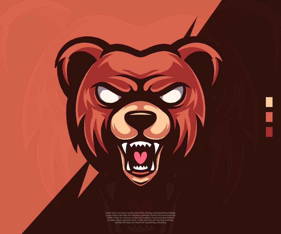 bear modern logo illustration. suitable for esport logos, tattoos, stickers and others. vector