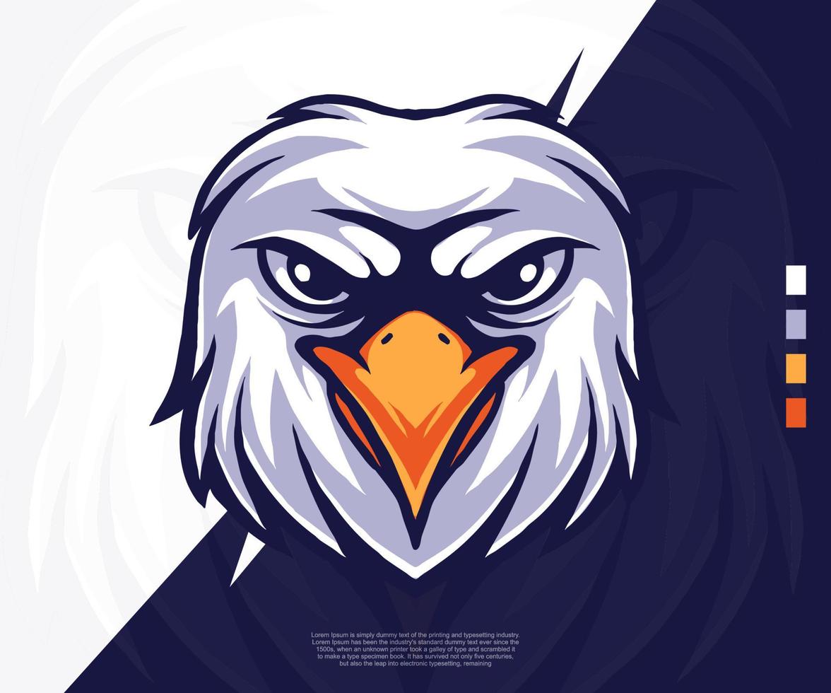 Eagle modern logo illustration suitable for esport logos, tattoos, stickers and others. vector