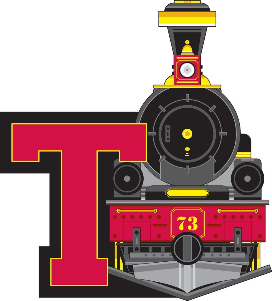 T is for Train - Alphabet Learning Illustration vector