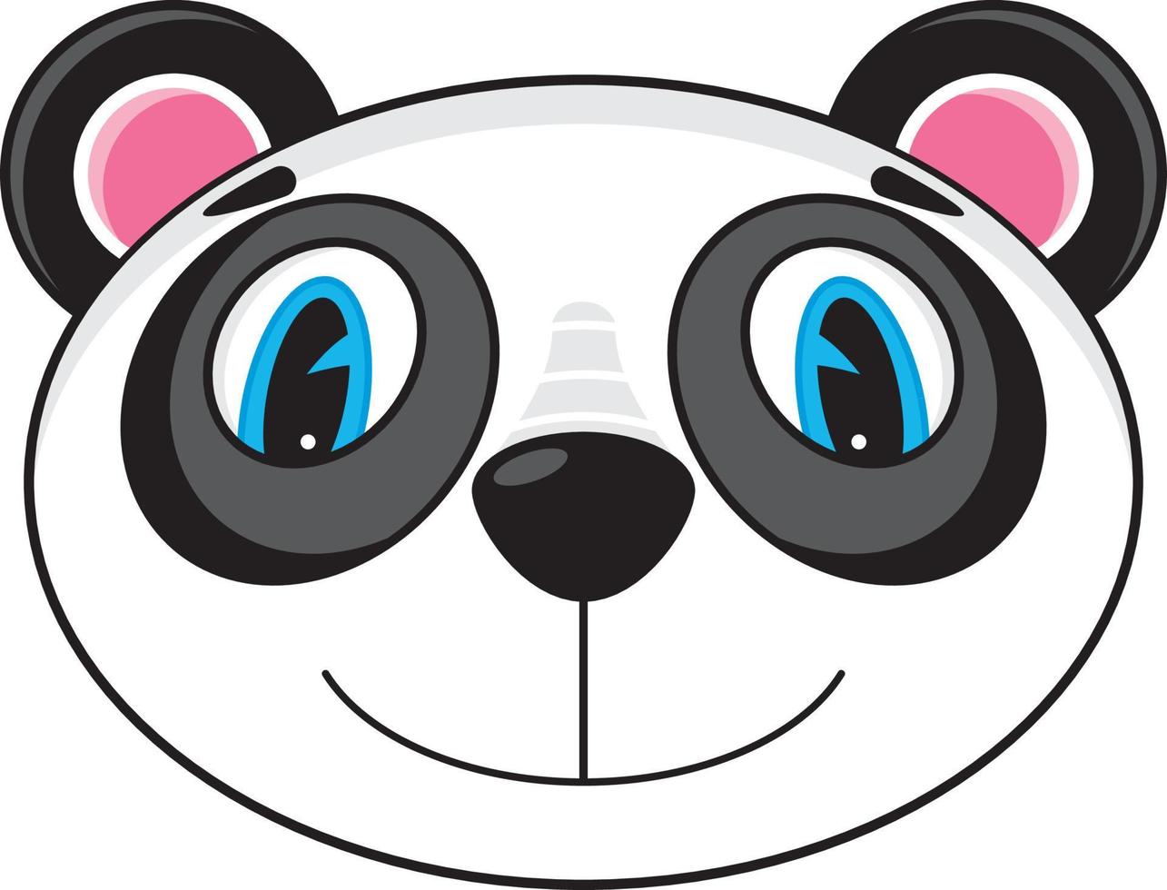 linda dibujos animados panda oso cara vector