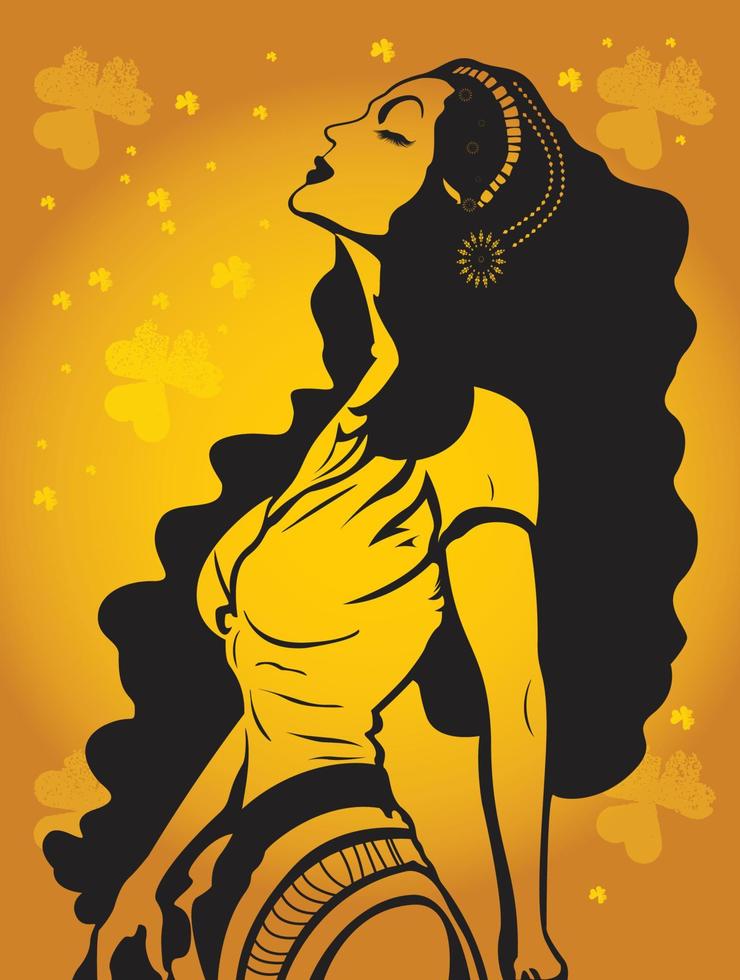 Black women silhouette vector