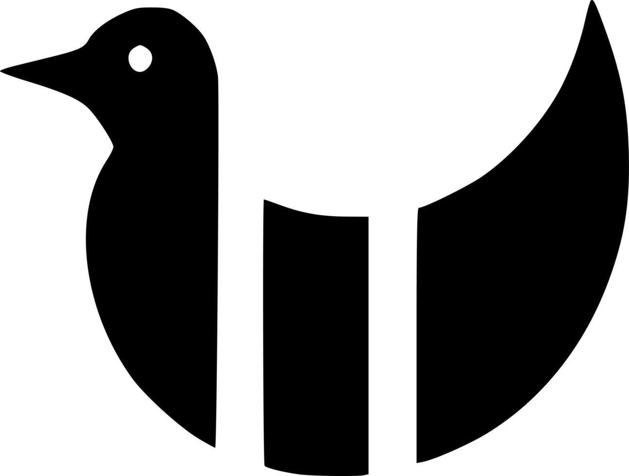 black bird shape vector