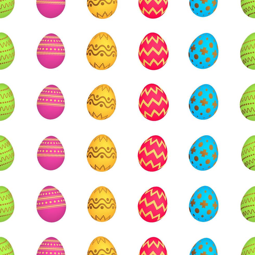 Seamless pattern with colorful Easter eggs. Vector illustration