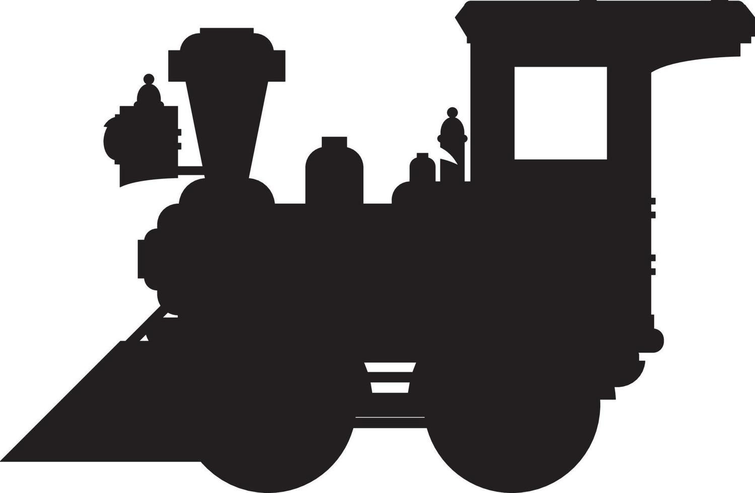 Old Fashioned Wild West Steam Train in Silhouette vector