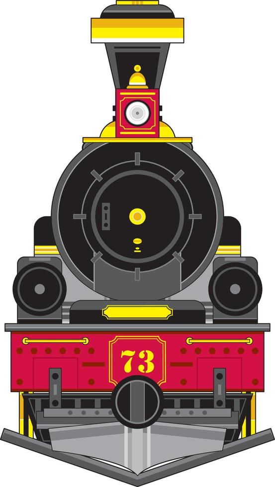 Cartoon Retro Wild West Steam Train Illustration vector