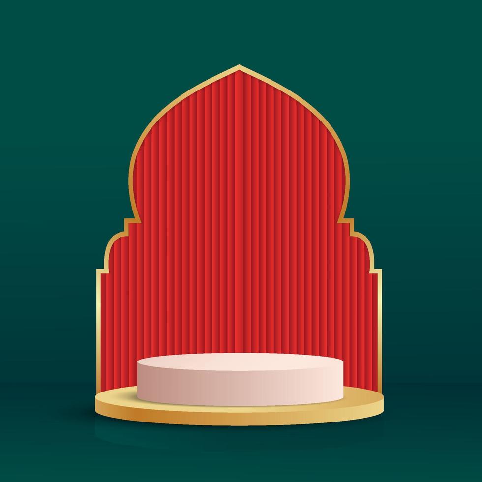 Green islamic podium product vector