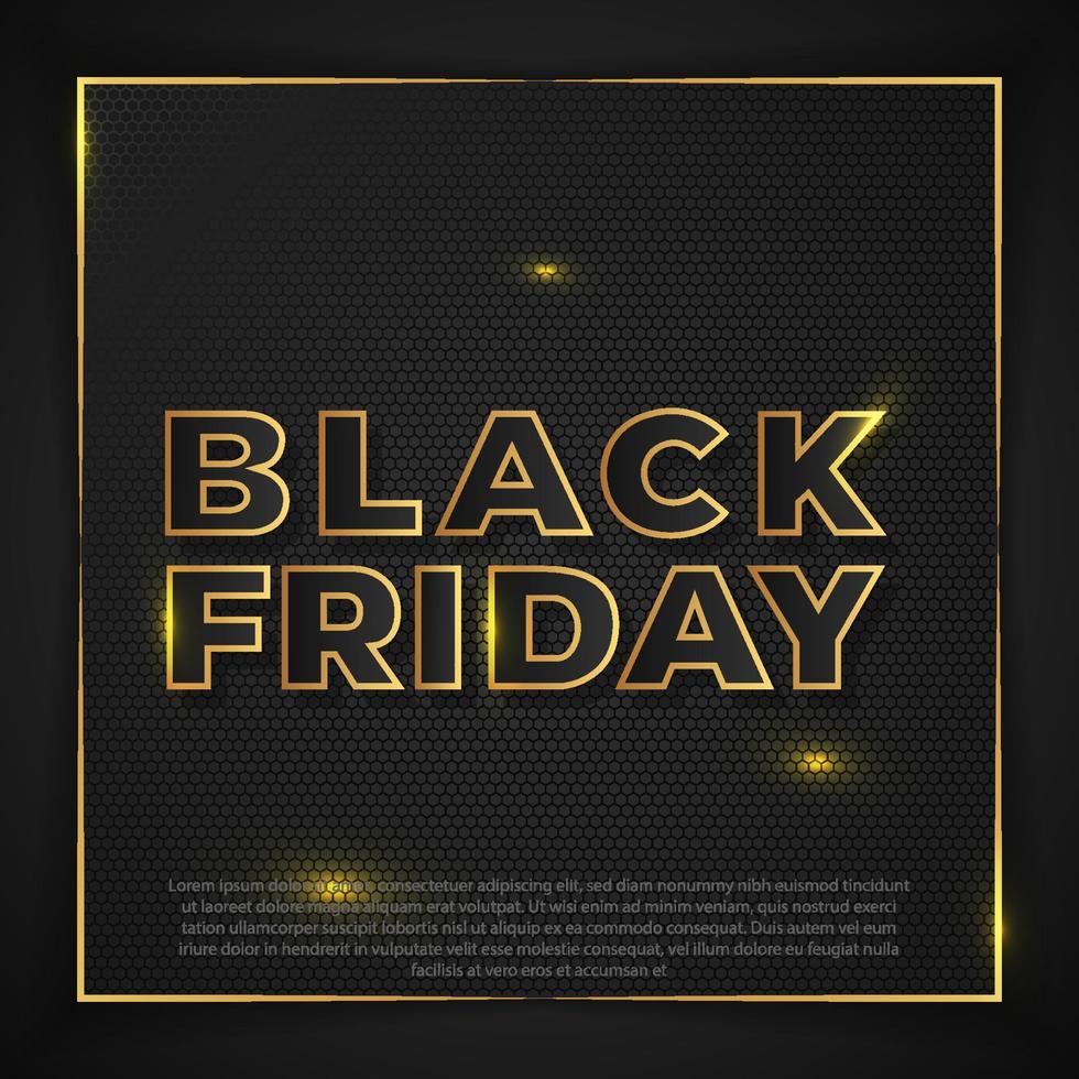 A black friday poster with gold letters on a black background vector