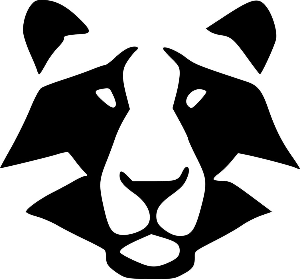 negro Tigre cabeza icono vector