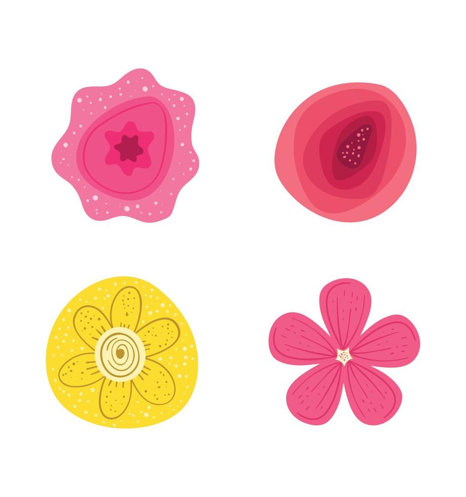 colorful spring flowers set vector