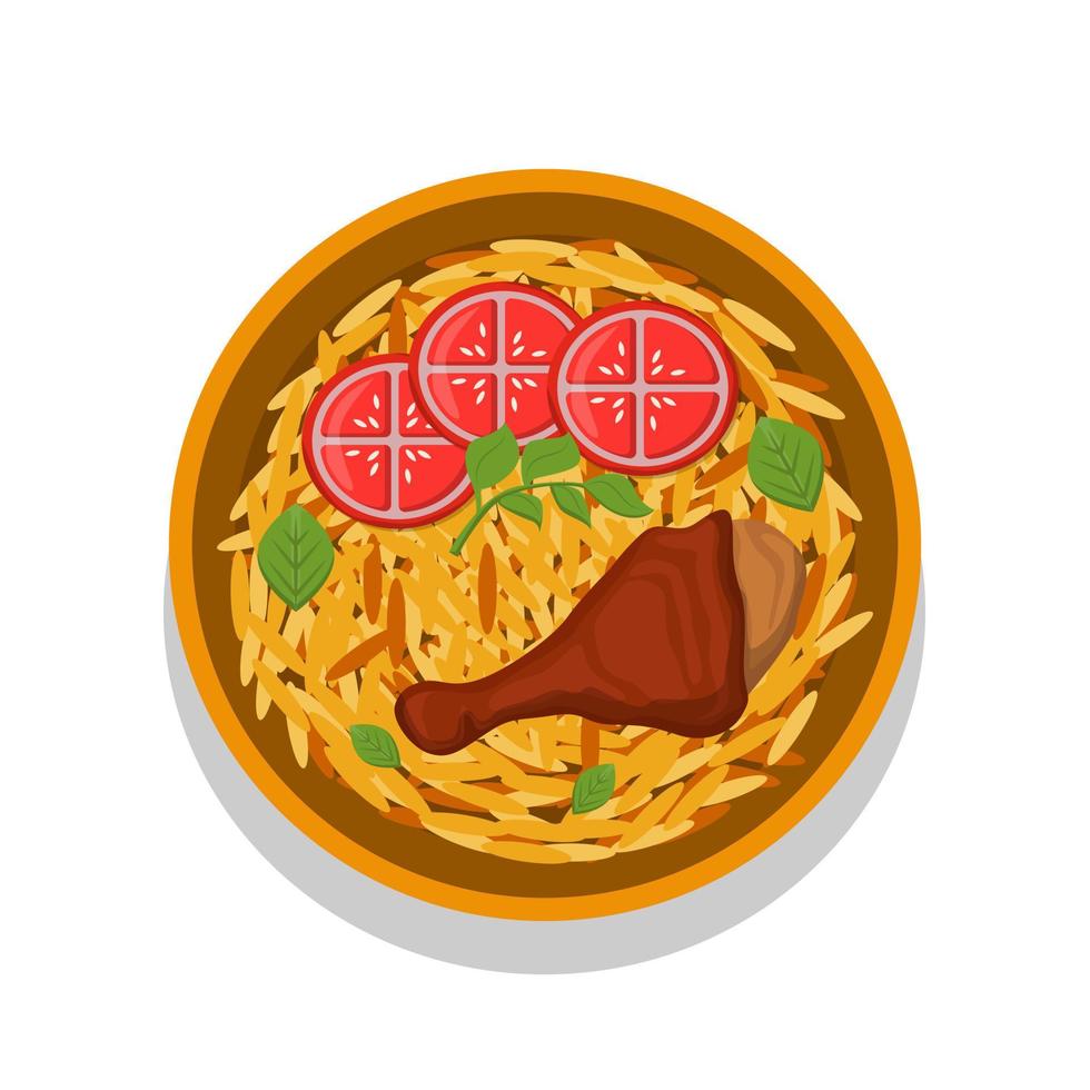 kebuli or biryani food illustration vector